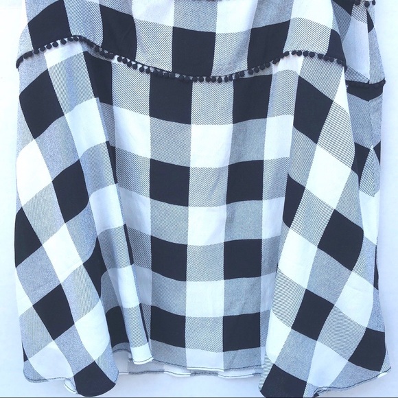 NWT AFRM Womens size XL Blaze Noir Blanc Gingham Plaid knee length skirt - Picture 6 of 8